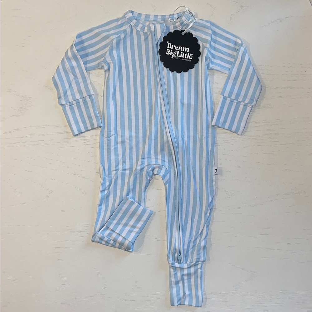 Dream Big Little Co Blue Stripe Convertible Romper 3-6 12-18 18-24 months
